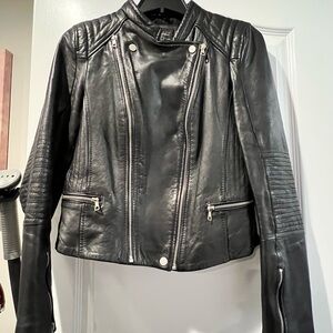 Zara Black Leather Moto Jacket